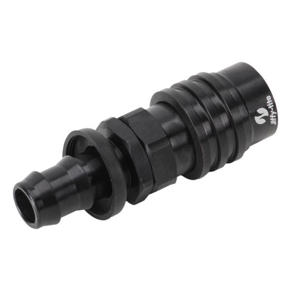 Jiffy-Tite #8 AN Push Lock Hose End Valved (Black) 31508PJ