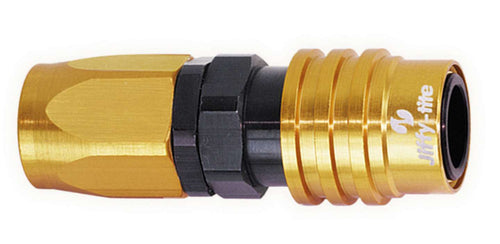 Jiffy-Tite Q/R #6 Straightaight Hose End Gold/Black 31606