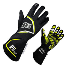 K1 RaceGear Flight Gloves Black / Fluorescent Yellow