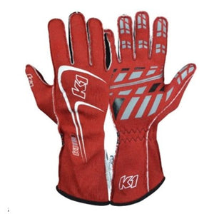 K1 RaceGear Track 1 Race Gloves Red