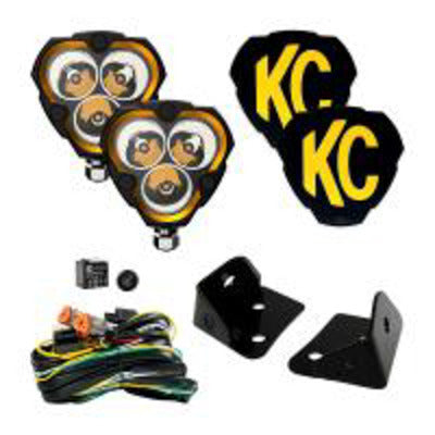 KC HiLiTES Flex Era 3-Light Spot Beam w/A-Pillar Bracket