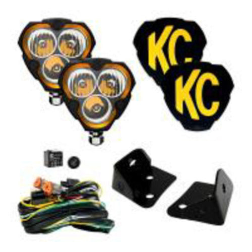 KC HiLiTES Flex Era 3-Light Combo Beam w/A-Pillar Bracket