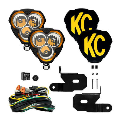 KC HiLiTES Flex Era 3-Light Combo Beam w/A-Pillar Bracket