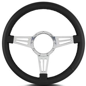 Lecarra Mark 4 Steering Wheel Double Slot Polished w/Black Wrap 44401