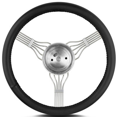 Lecarra Newstalgic Steering Wheel Banjo Polished w/Black Wrap 55301