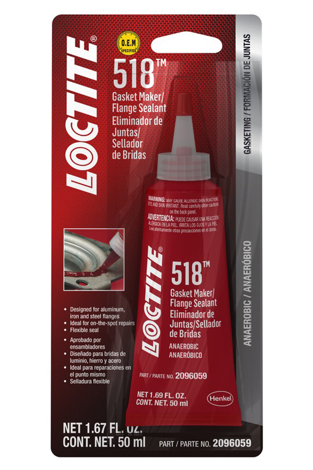 Loctite Gasket Maker 518 Anaerbc 50ml/1.69oz 2096059