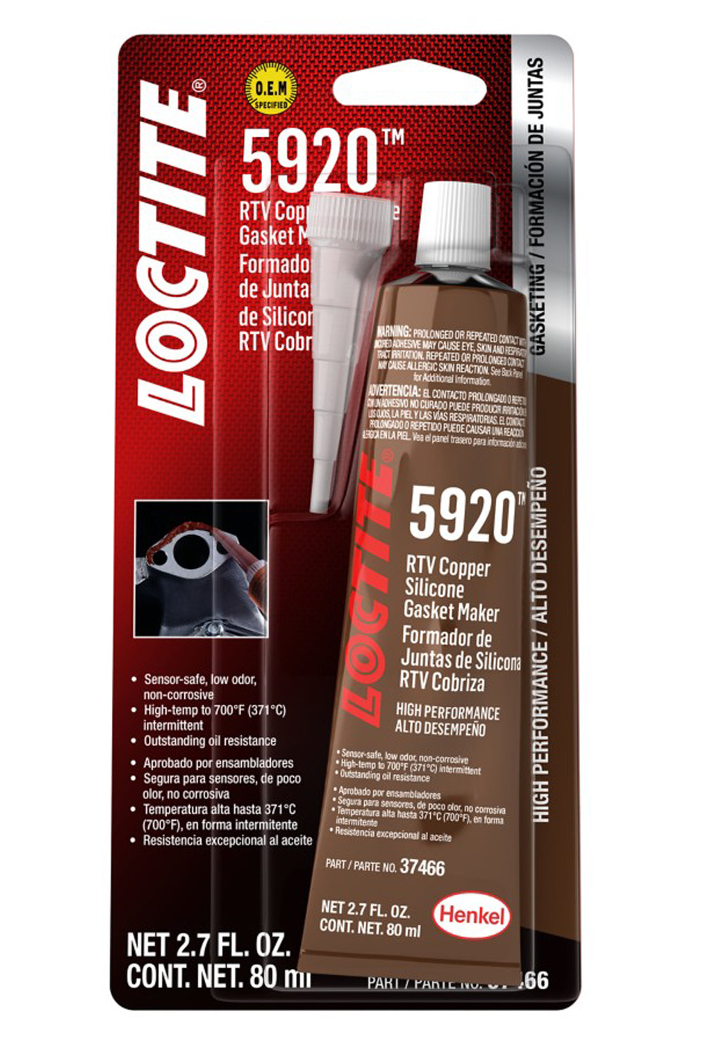 Loctite RTV 5920 Copper Silicone 80ml/2.7oz 491984