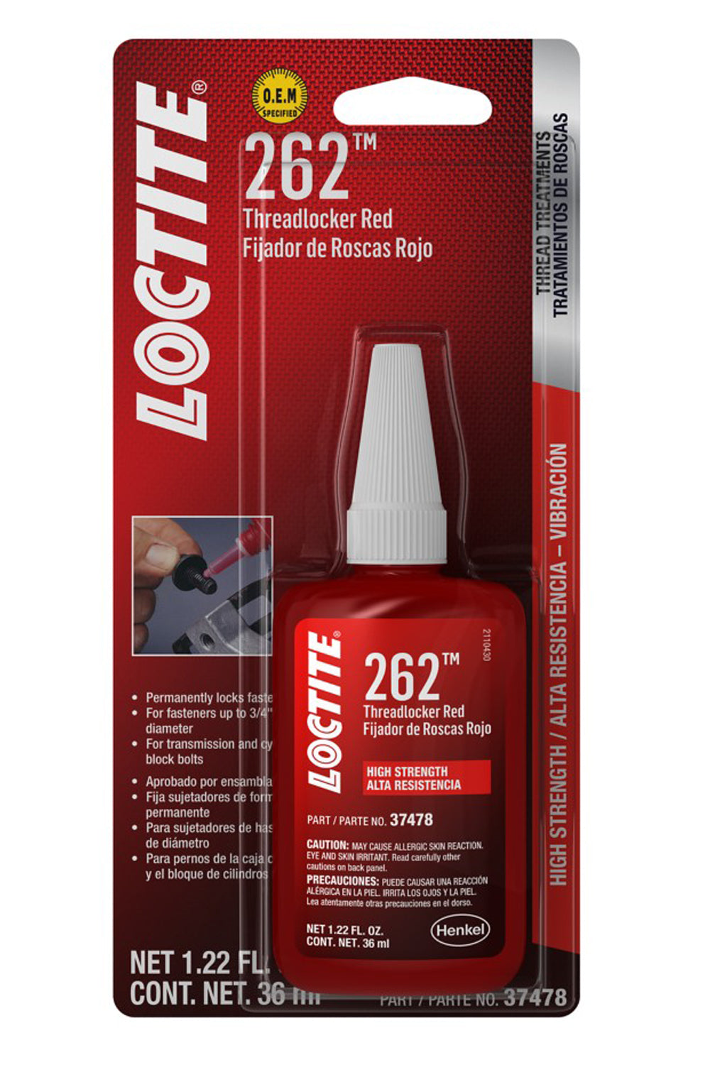 Loctite Threadlocker 262 Red 36ml/1.22oz – 90racing
