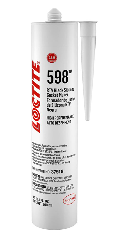 Loctite RTV 598 Black Silicone Cartridge 300ml/10.14oz 495074