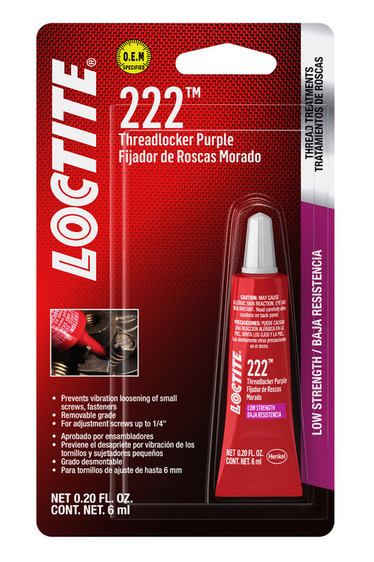 Loctite Threadlocker 222 Low Straight ength Purple 6ml 555339