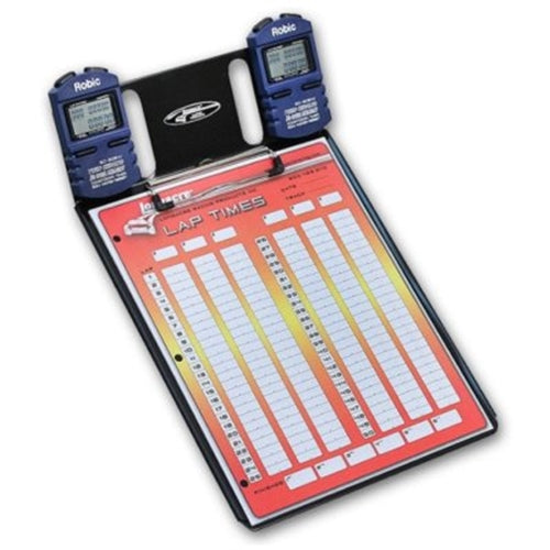 Longacre 2 Car Stopwatch Clipboard with Robic Stopwatches 22321