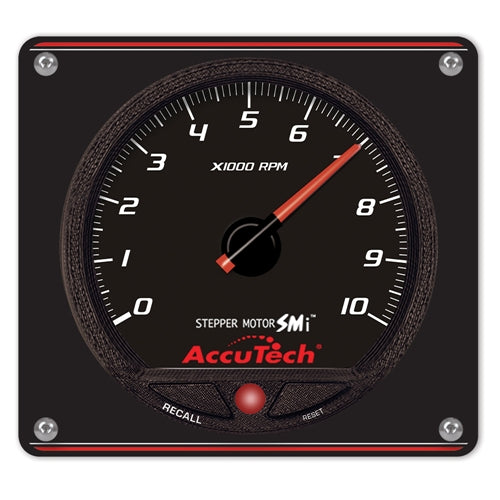AccuTech SMi 'Stepper Motor' Memory Tach - Black in Aluminum Panel 52-44477