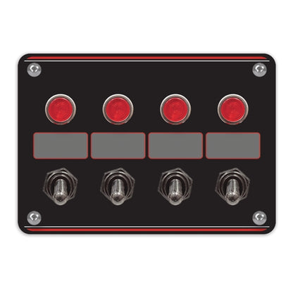 Longacre 4 Accessory Switch Panel with 4 Pilot Lights 52-44865