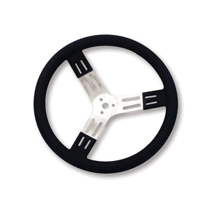 Longacre 15" Black Aluminum Steering Wheel - Smooth Grip 56801