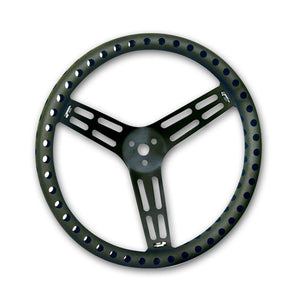 Longacre 14" Uncoated Black Aluminum Lightweight Steering Wheel 56833