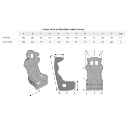 Momo Daytona Race Seat Dimensions