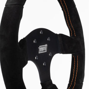 MPI Touring Steering Wheel 13-inch (Black Suede with Orange Stitching)