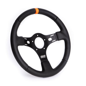 MPI Drag Steering Wheel 5-Bolt 13-inch - Black with Orange Stripe