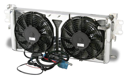 AFCO Racing Heat Exchanger Aluminum Satin 2007-12 Shelby GT500 Double Pass (L - 26-1/4”) X (W - 5-3/8”) X (H - 11-3/8”) With Fans 80280PRO