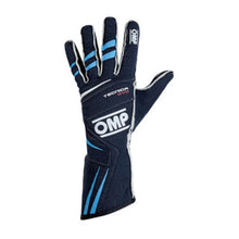 OMP Tecnica Evo Gloves - Navy Blue/Cyan