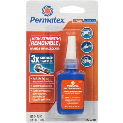 Permatex High Strength Removable Threadlocker Orange - 10 ml Bottle