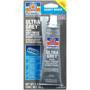 Permatex Ultra Grey Rigid High-Torque RTV Silicone Gasket Maker - 3.5 oz Tube