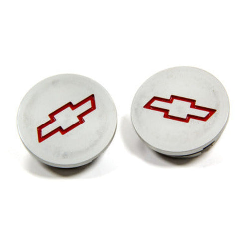 Billet Aluminum Freeze Plug Insert- Red Bowtie 2pcs