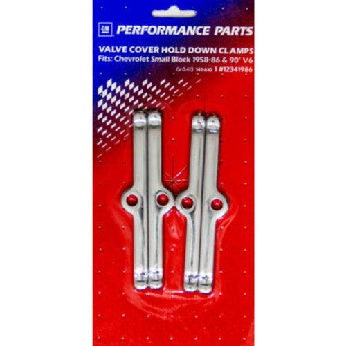 Chrome Valve Covers Hold Down Clamps