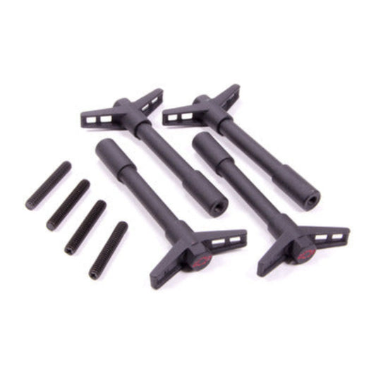 Black Crinkle Valve Covers Wing Nuts 4-pc
