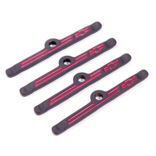 Black Crinkle Valve Covers Hold Down Clamps 4-pc