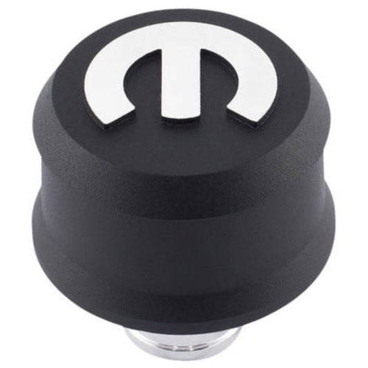 Mopar Emblem Slant Edge Breather Cap Black Crinkle
