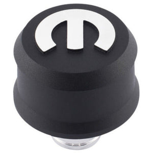 Mopar Emblem Slant Edge Breather Cap Black Crinkle