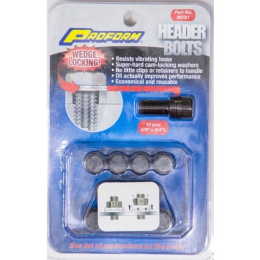 Wedge Locking Header Bolts - 3/8 x 3/4L (12)