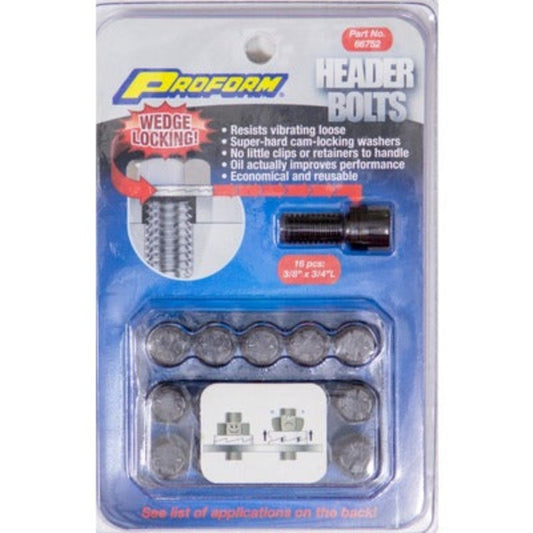 Wedge Locking Header Bolts - 3/8 x 3/4L (16)
