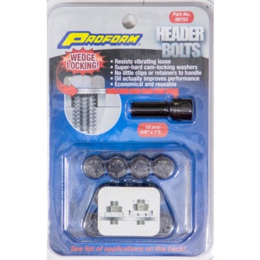 Wedge Locking Header Bolts - 3/8 x 1in (12)