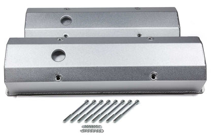 PRW Billet Rail Valve Covers - SBC Tall Silver 4035000