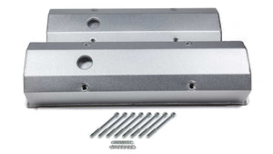 PRW Billet Rail Valve Covers - SBC Tall Silver 4035000