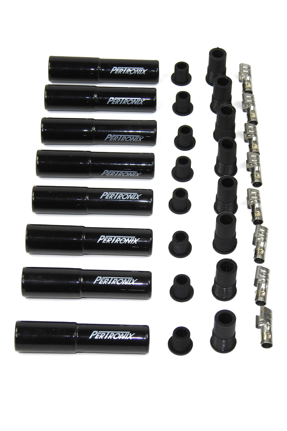 PerTronix Ceramic Spark Plug Boot Kit Straight (8pk Black) 8562HT-8