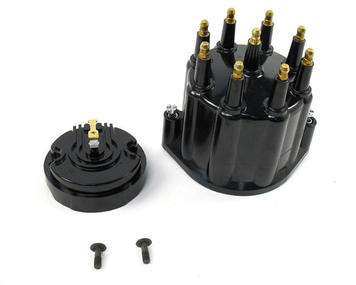 PerTronix Distributor Cap & Rotor Kit - Black w/Male Tower D600710