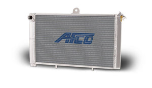 AFCO Racing Aluminum Satin Radiator Cage Mount Double Pass 3/4 NPT Female Inlet/Outlet for Mini/Micro Sprint 80207