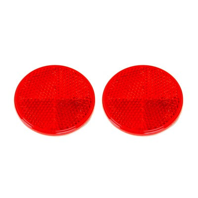 Reflector 2-3/16in Round Adhesive Mount Red