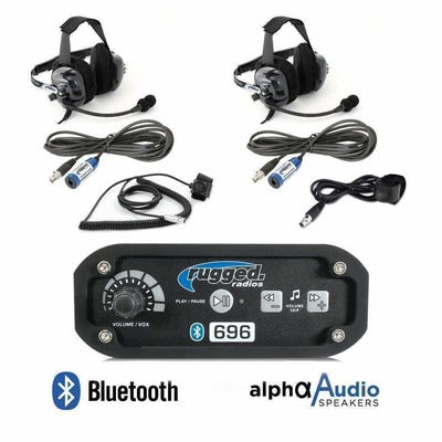 Rugged Radios Intercom System 2 Person w/Headsets Bluetooth