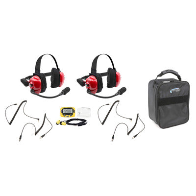 Rugged Radios Headset Track Talk Red Linkable Intercom Fan