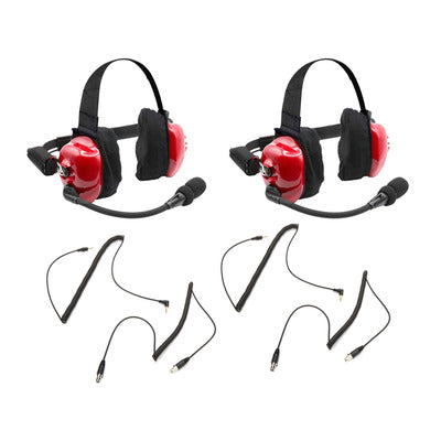 Rugged Radios Headset Track Talk Red Linkable Intercom 2 Pack