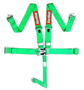 RaceQuip 5-Pt Latch and Link Harness - Green