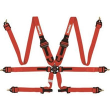 RaceQuip FIA 6-Point Camlock Pull Down HNR Harness - Red