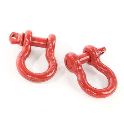 Rugged Ridge D-Ring Shackles 3/4-Inch Red Steel Pair
