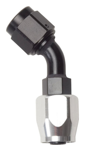 Russell #6 45-Degree Hose Fitting Black/Silver 610093