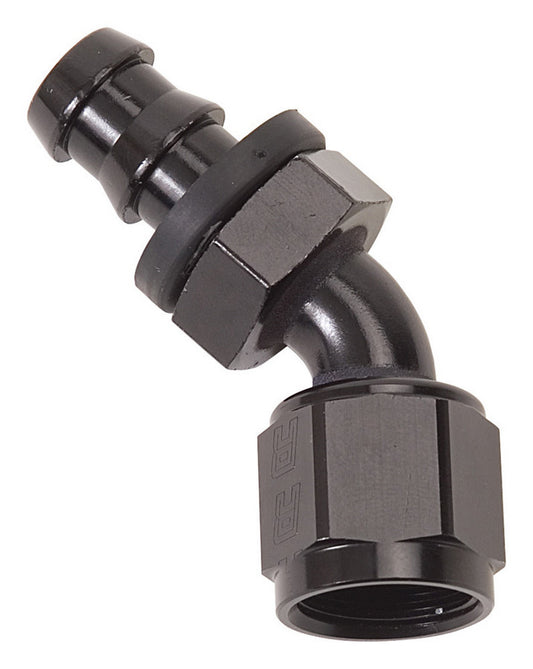 Russell Twist-Lok Hose End #10 45-Degree Black 624103
