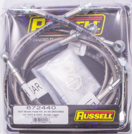 Russell S/S Brake Line Kit 01-06 GM HD Trucks 672440